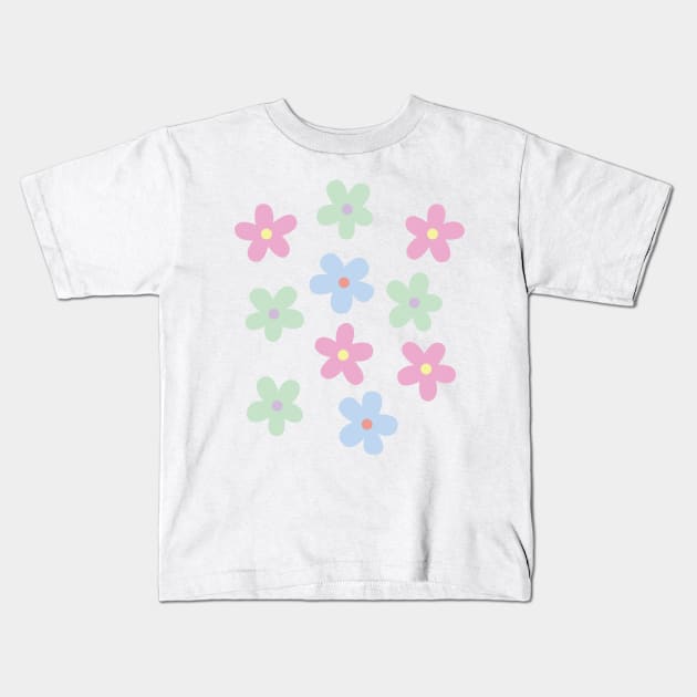 Pastel Color Flowers Kids T-Shirt by CEYLONEX